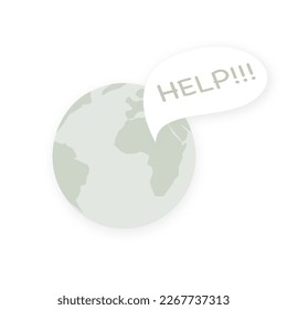 Planeta tierra pidiendo ayuda. Calentamiento global, concepto de destrucción 