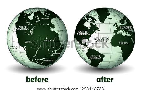 Planet earth before and after