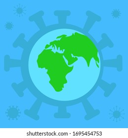 
Erde und dahinter der Schatten eines Coronavirus