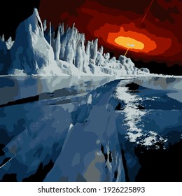 planet Earth blue ball in space art mosaic vector