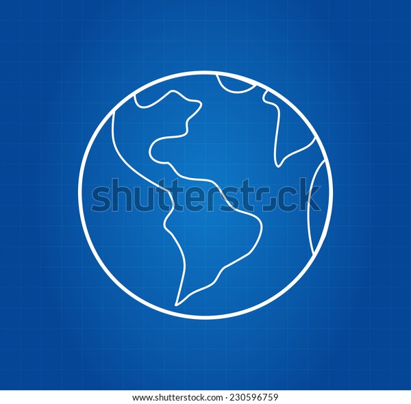 Planet Earth Blueprint Stock Vector (Royalty Free) 230596759 | Shutterstock