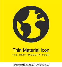 Planet earth bright yellow material minimal icon or logo design