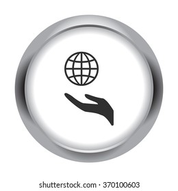 Planet Earth care simple icon on colorful background