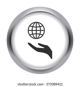 Planet Earth care simple icon on colorful round background