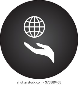 Planet Earth care simple icon on colorful round background