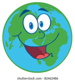 Planet Earth Cartoon Character