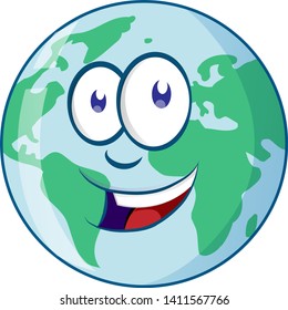 Planet Earth Cartoon Character. illustration