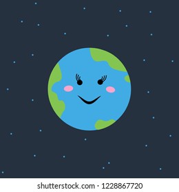 planet Earth. cartoon style. vector