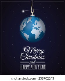 Planet Earth as Christmas ball. EPS10, CMYK.