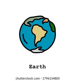 planet Earth color icon vector 