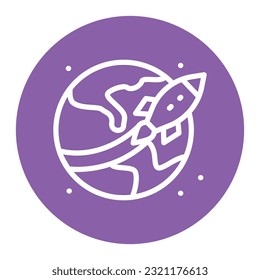 Planet earth color line icon. Pictogram for web page, mobile app, promo. Editable stroke.