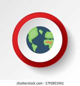 Planet earth colored button icon. Element of space illustration. Signs and symbols icon can be used for web, logo, mobile app, UI, UX