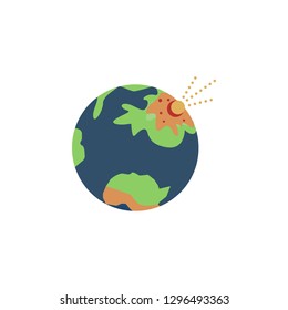 Planet earth colored icon. Element of space illustration. Signs and symbols icon can be used for web, logo, mobile app, UI, UX on white background