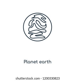 Planet earth concept line icon. Linear Planet earth concept outline symbol design. This simple element illustration can be used for web and mobile UI/UX.