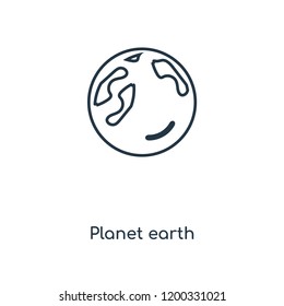 Planet earth concept line icon. Linear Planet earth concept outline symbol design. This simple element illustration can be used for web and mobile UI/UX.