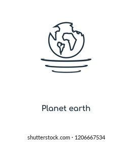 Planet earth concept line icon. Linear Planet earth concept outline symbol design. This simple element illustration can be used for web and mobile UI/UX.
