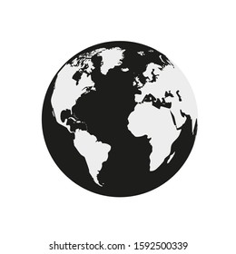 
planet Earth. continents. planet icon. silhouette. vector illustration