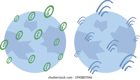 planet earth covered with call and wi-fi icons communication and information concept