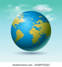 Planet Earth. Earth day or environment conservation or travel concept. Save green planet concept, vector illustration