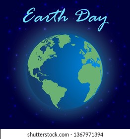 Planet Earth day vector banner poster template