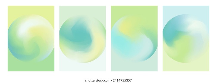 Planet Earth. Defocused spheres. Color gradients. Set of blurred color round shapes for creative graphic design. Vector illustration.