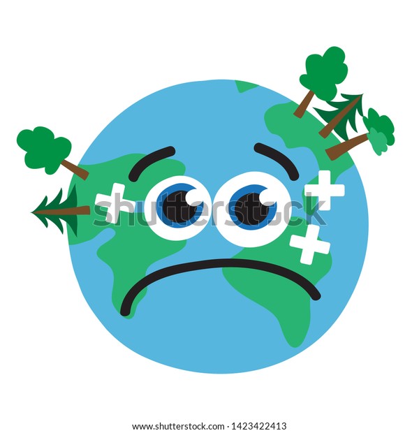 Planet Earth Deforestation Global Problems Vector Stock Vector (Royalty ...