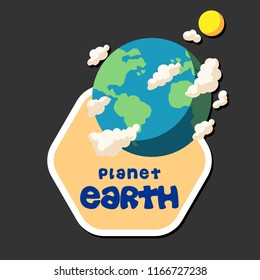 Planet Earth Design Hexagon Frame Background Vector Image
