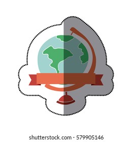 planet earth desk icon image, vector illustration