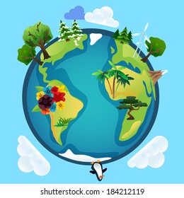 Planet earth eco model in vector