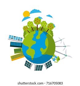 planet earth ecology and environment flat