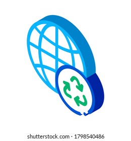 Planet Erde Ökologie Symbol Vektorgrafik. isometrisches Umweltzeichen des Planeten. farbige einzelne Symbolillustration