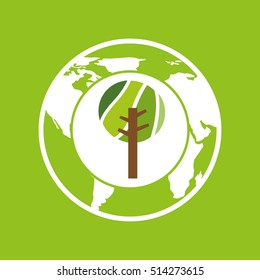 planet earth ecology icon vector illustration eps 10