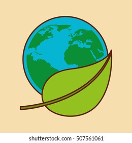 planet earth ecology symbol vector illustration design