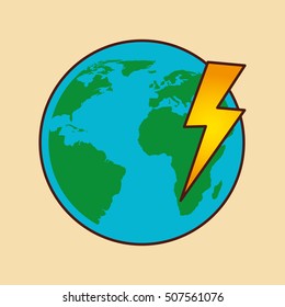 planet earth ecology symbol vector illustration design