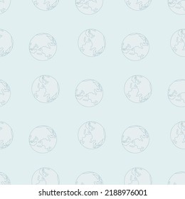 Planet earth engraved seamless pattern. Vintage sphere of world in hand drawn style. Sketch texture for fabric, wallpaper, textile, print, title, wrapping paper. Vector illustration.