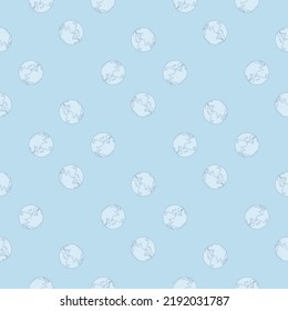 Planet Erde graviert nahtlose Muster. Vintage-Kugel der Welt in handgezeichnet Stil. Skizze-Textur für Gewebe, Tapeten, Textilien, Druck, Titel, Packpapier. Vektorgrafik.