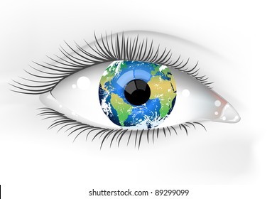 Planet Earth Eye Vector Desaturated