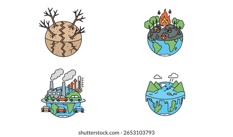 Planet Earth Facing Environmental Challenges From Deforestation Pollution and Climate Change Impacts