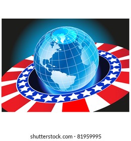 Planet earth to the flag of America because of the ring.Vector