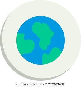 Icono de estilo de círculo plano de Planet Earth