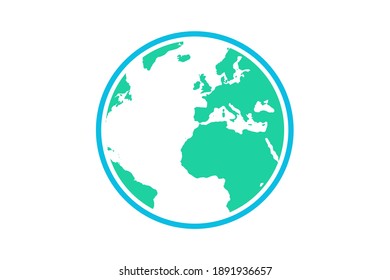 Planet earth flat icon symbol