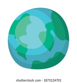 planet earth flat style icon vector illustration design