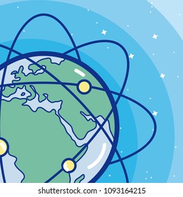 Planet earth in galaxy