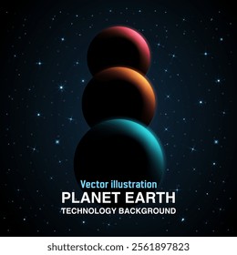 Planet Earth and Galaxy Space Square Card Vector Set: Stunning Solar System Designs Featuring Mercury, Venus, Earth, Moon, Mars, Jupiter, Saturn, and Asteroids for Social Media Posts, Flyers, Brochure