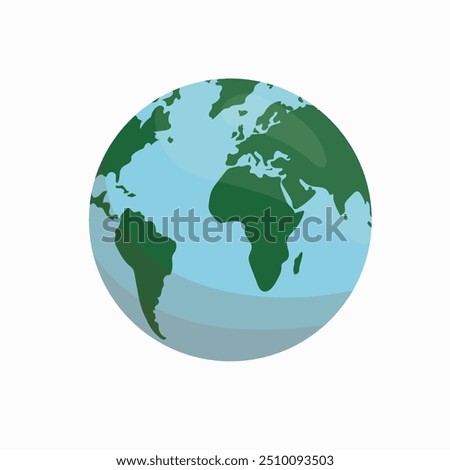 Planet Earth. Globe, environment, green color, ecology, nature. Vector simple design isolated on white background