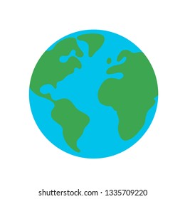 Planet earth globe flat design icon. Vector illustration for web and mobile, banner, infographics.