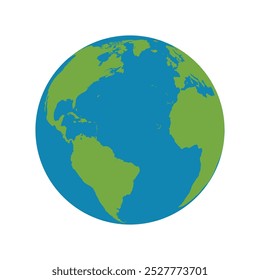 Planet earth globe flat illustration icon Earth day flat symbol