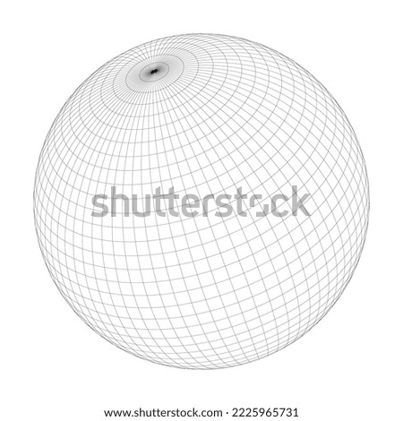 Planet Earth globe grid of meridians and parallels, or latitude and longitude. 3D vector illustration