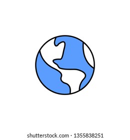 Planet earth globe icon