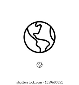 Planet earth globe icon